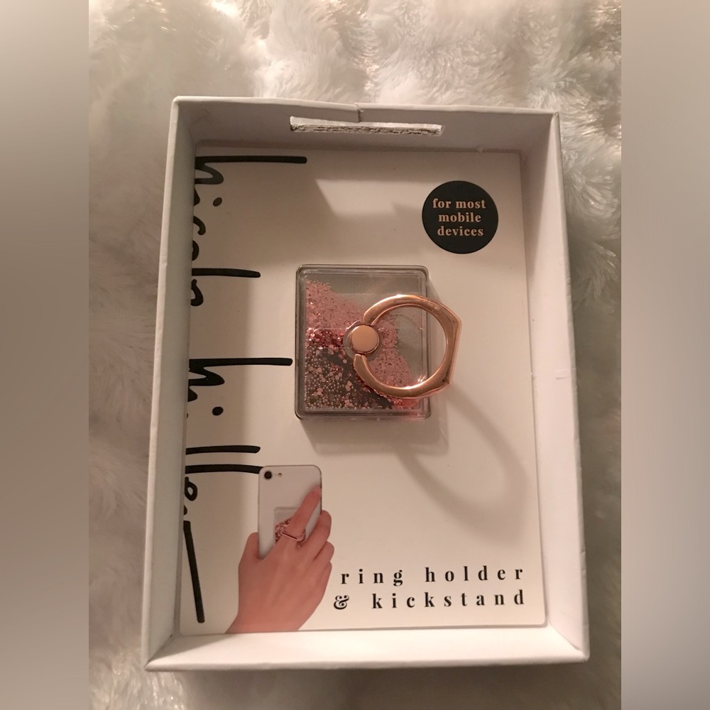 Nicole Miller Glitter Phone Ring Holder and Kick Stand